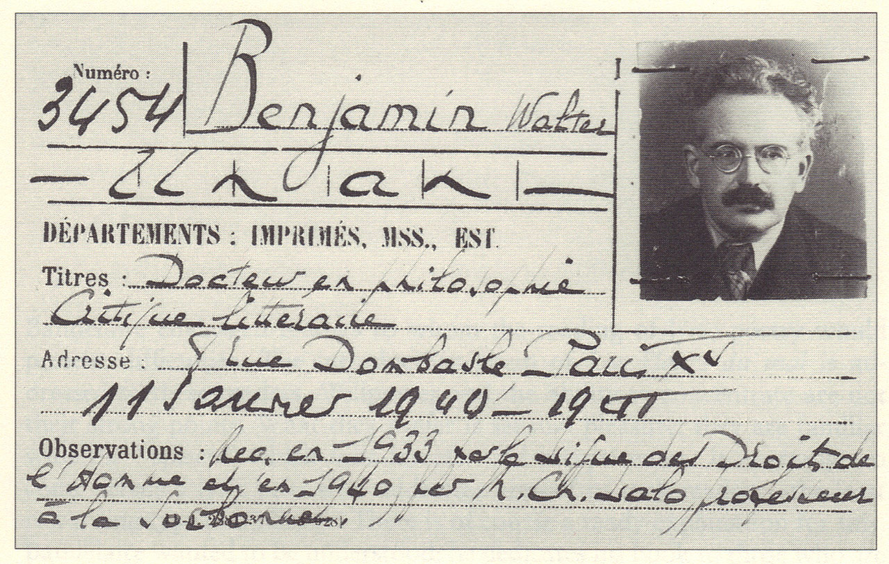 Carte de bibliothèque BNF Paris - 1940 